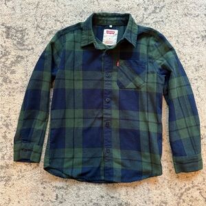 Levi's Big Boy Green Plaid flannel